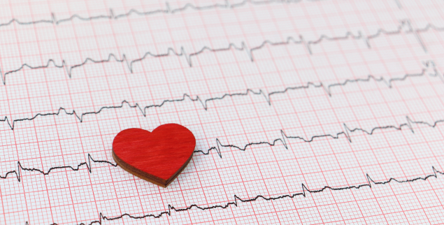 Heart on medical heart reading image